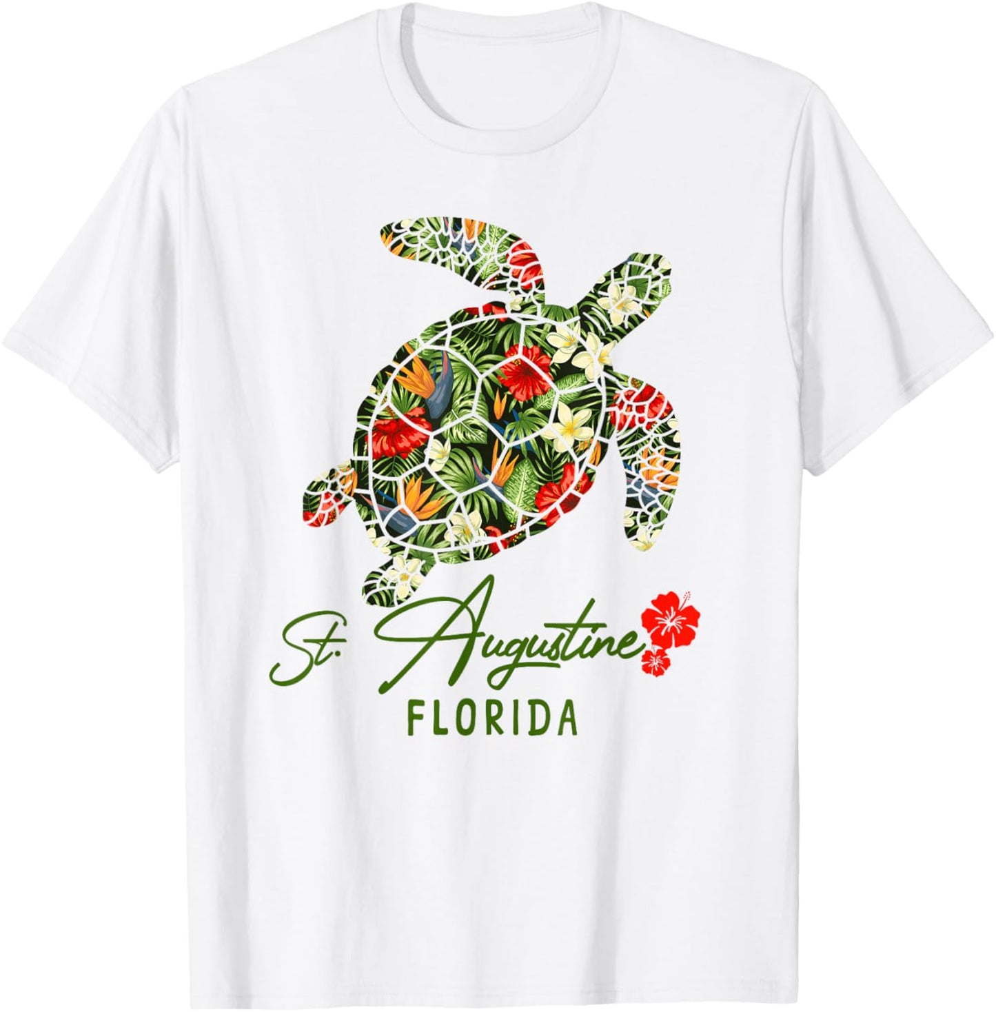 St. Augustine Tropical Sea Turtle Florida T-Shirt - T-Shirt | White