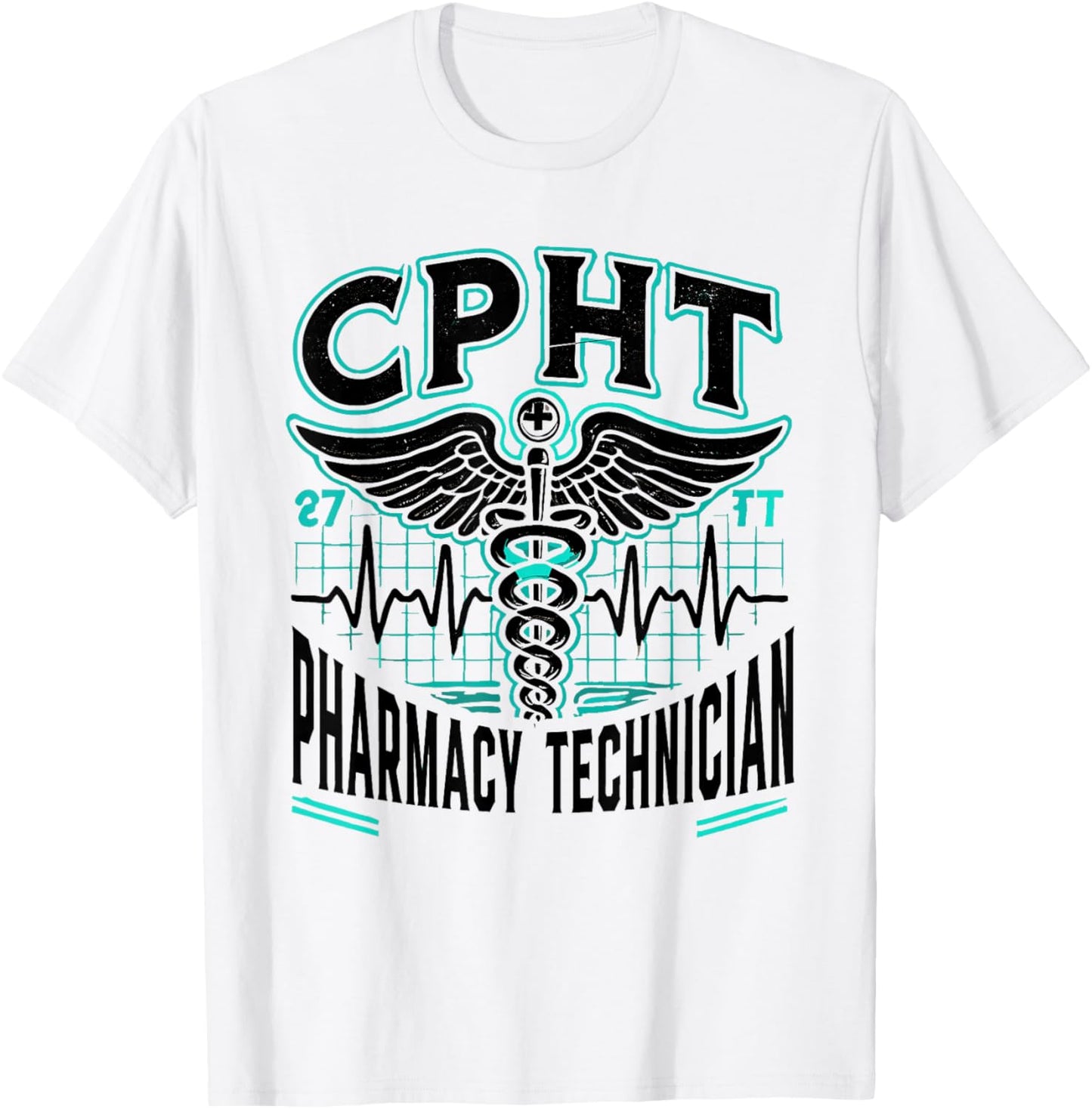 CPHT Pharmacy Technician Pharmacist Heartbeat T-Shirt - T-Shirt | White