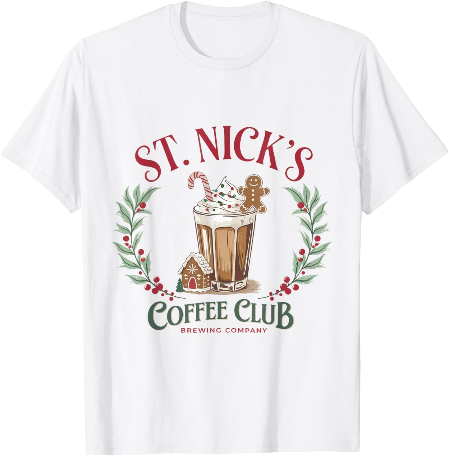 St Nicks Coffee Christmas Holiday Season Xmas T-Shirt - T-Shirt | White