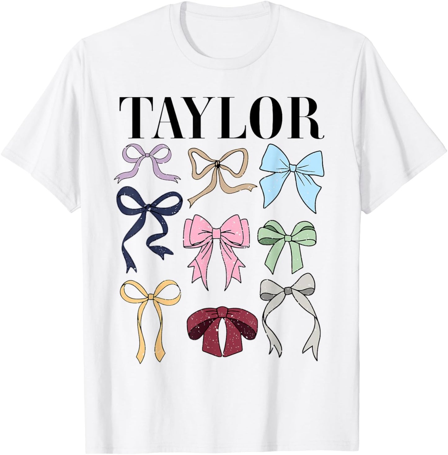 Retro Coquette Taylor First Name Personalized Birthday Girl T-Shirt - T-Shirt | White