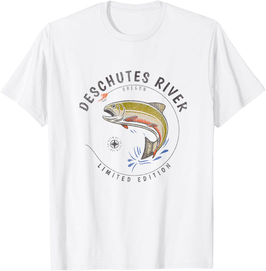 Deschutes River Oregon Fly Fishing Souvenir Deschutes River T-Shirt - T-Shirt | White