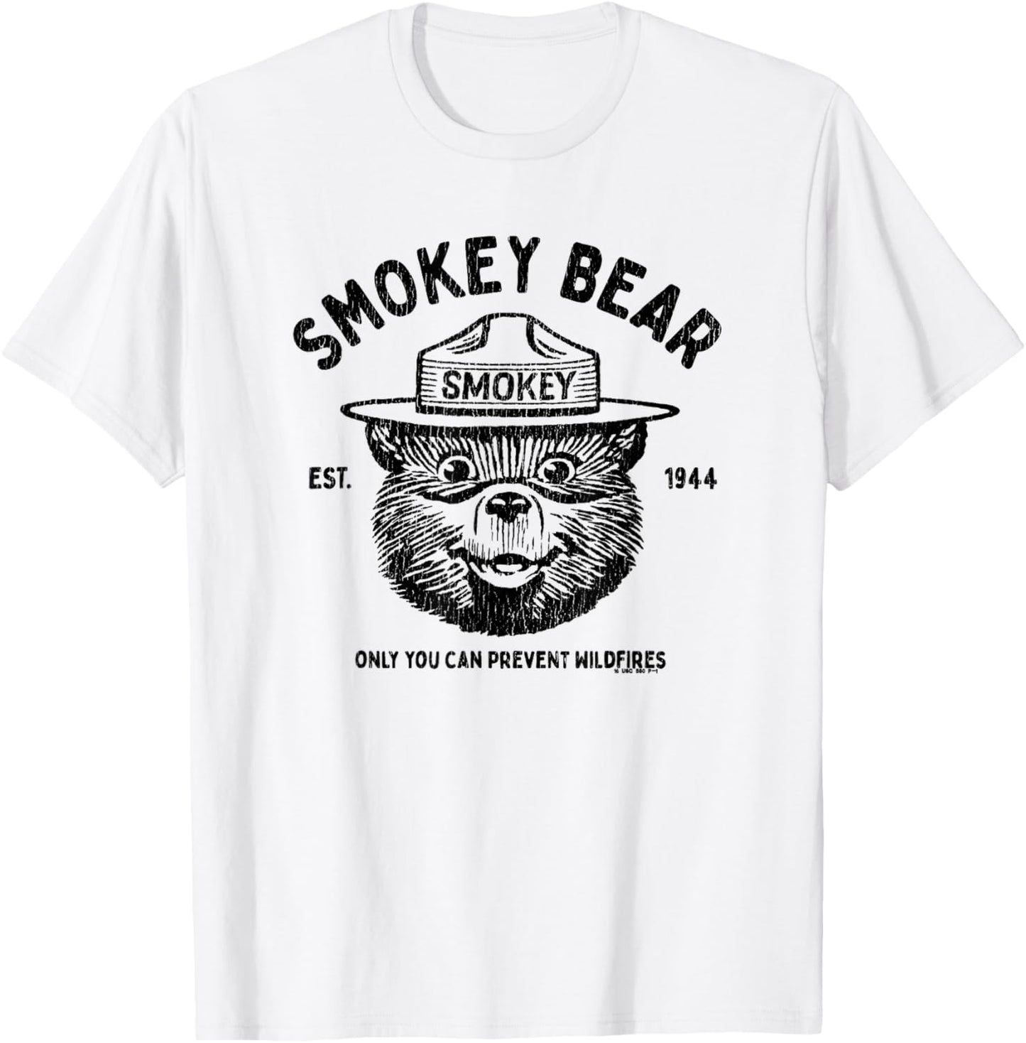 Vintage Smokey Bear Logo Only Officially Licensed T-Shirt - T-Shirt | White