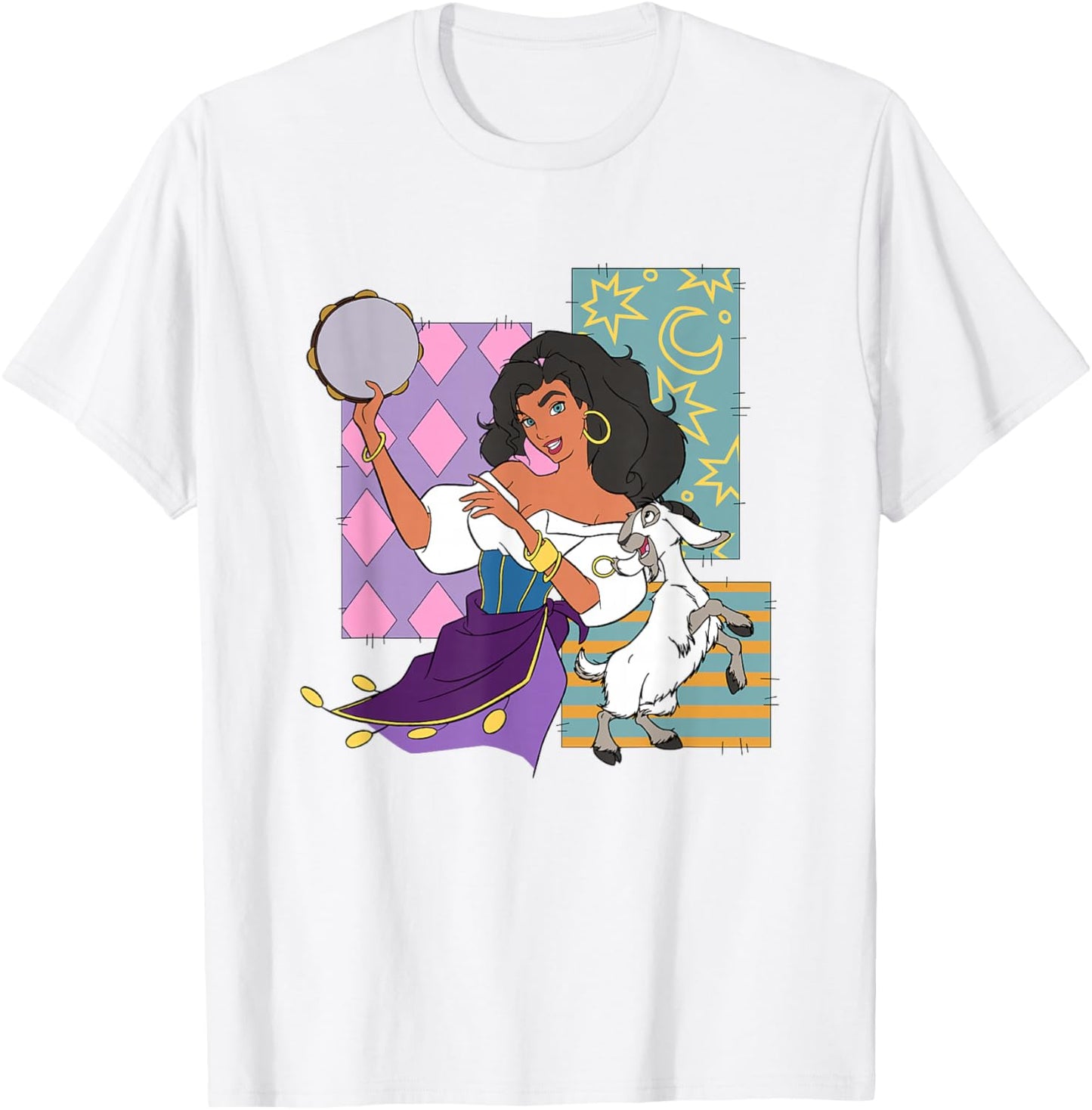 Disney The Hunchback Of Notre Dame Esmeralda Dancing Logo T-Shirt - T-Shirt | White