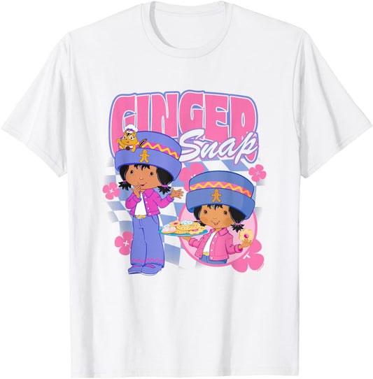 Strawberry Shortcake Cool Ginger Snap Groovy Floral Big Logo T-Shirt - T-Shirt | White
