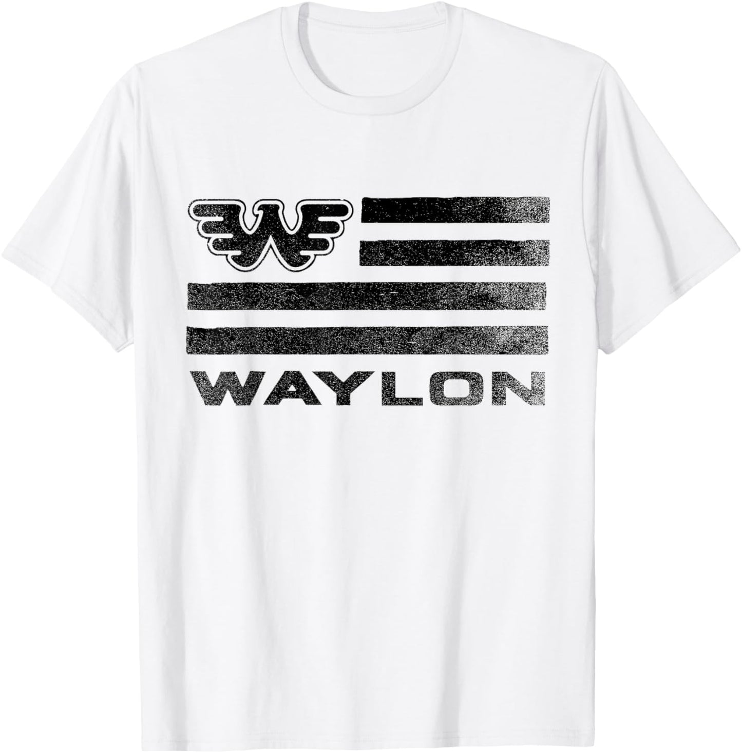 Waylon Jennings - Official Merchandise - Flag T-Shirt - T-Shirt | White