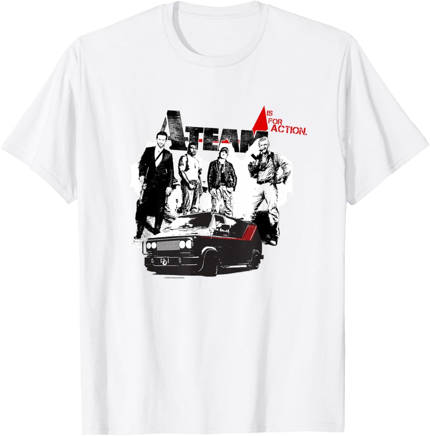 The A-Team A Is For Action Iconic Characters Retro Big Logo T-Shirt - T-Shirt | White