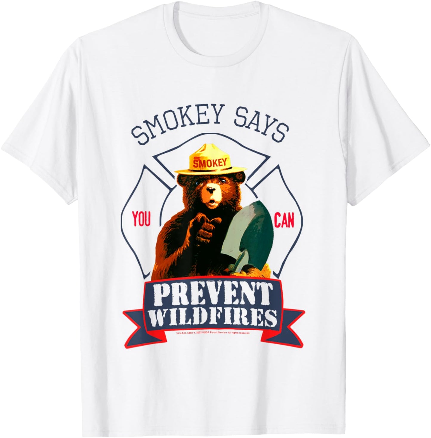 Smokey Bear You Can Prevent Forest Fires Vintage Badge T-Shirt - T-Shirt | White