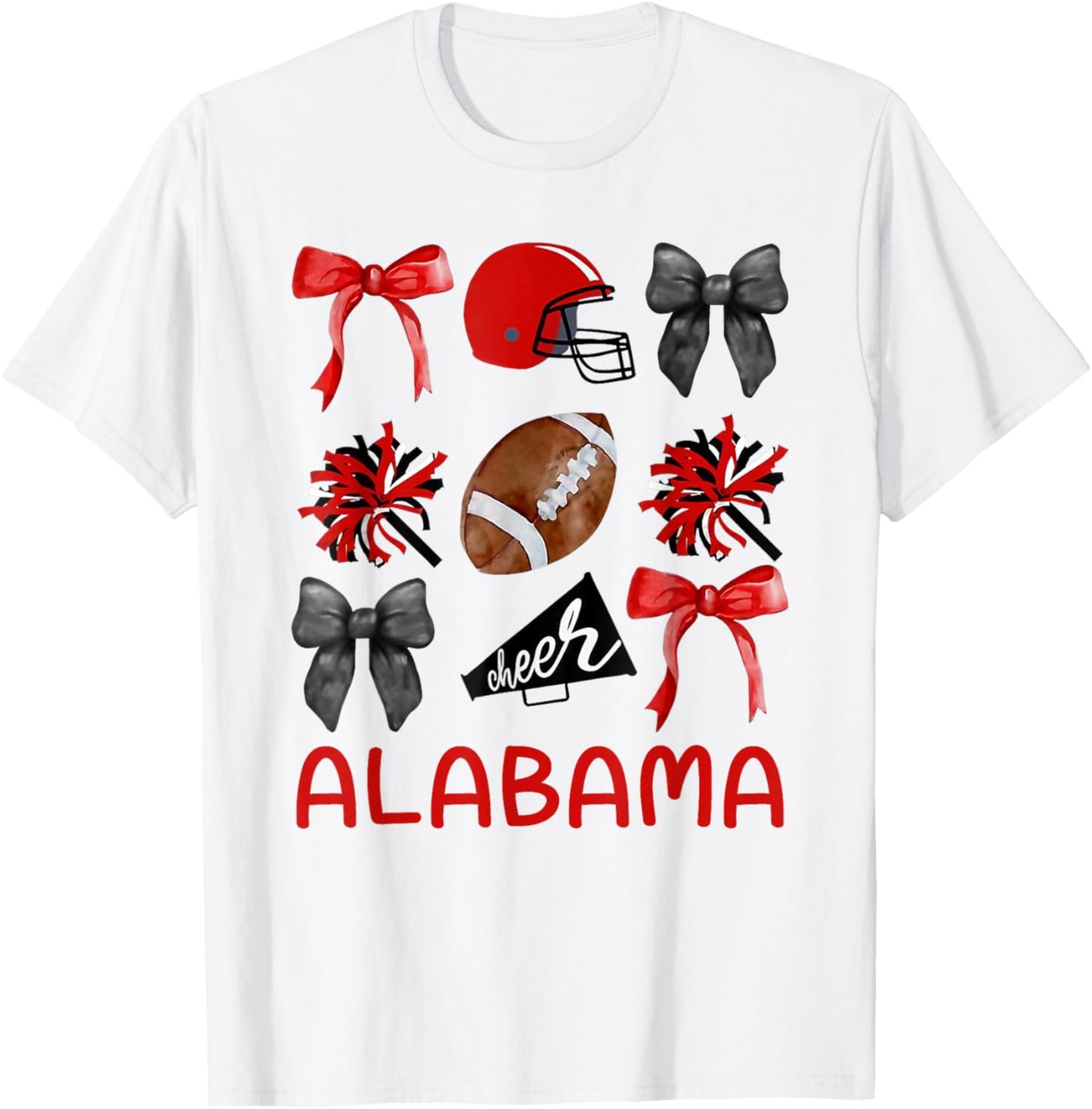 Alabama Women Toddler Girls Kids Sister Niece Coquette Bow T-Shirt - T-Shirt | White