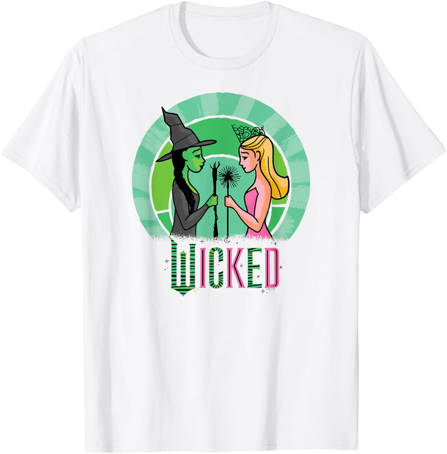 Wicked Glinda & Elphaba Sketched T-Shirt - T-Shirt | White