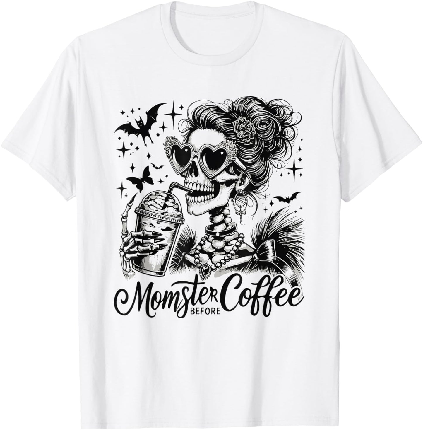 Momster Before Coffee Funny Halloween Costume Women Mom T-Shirt - T-Shirt | White