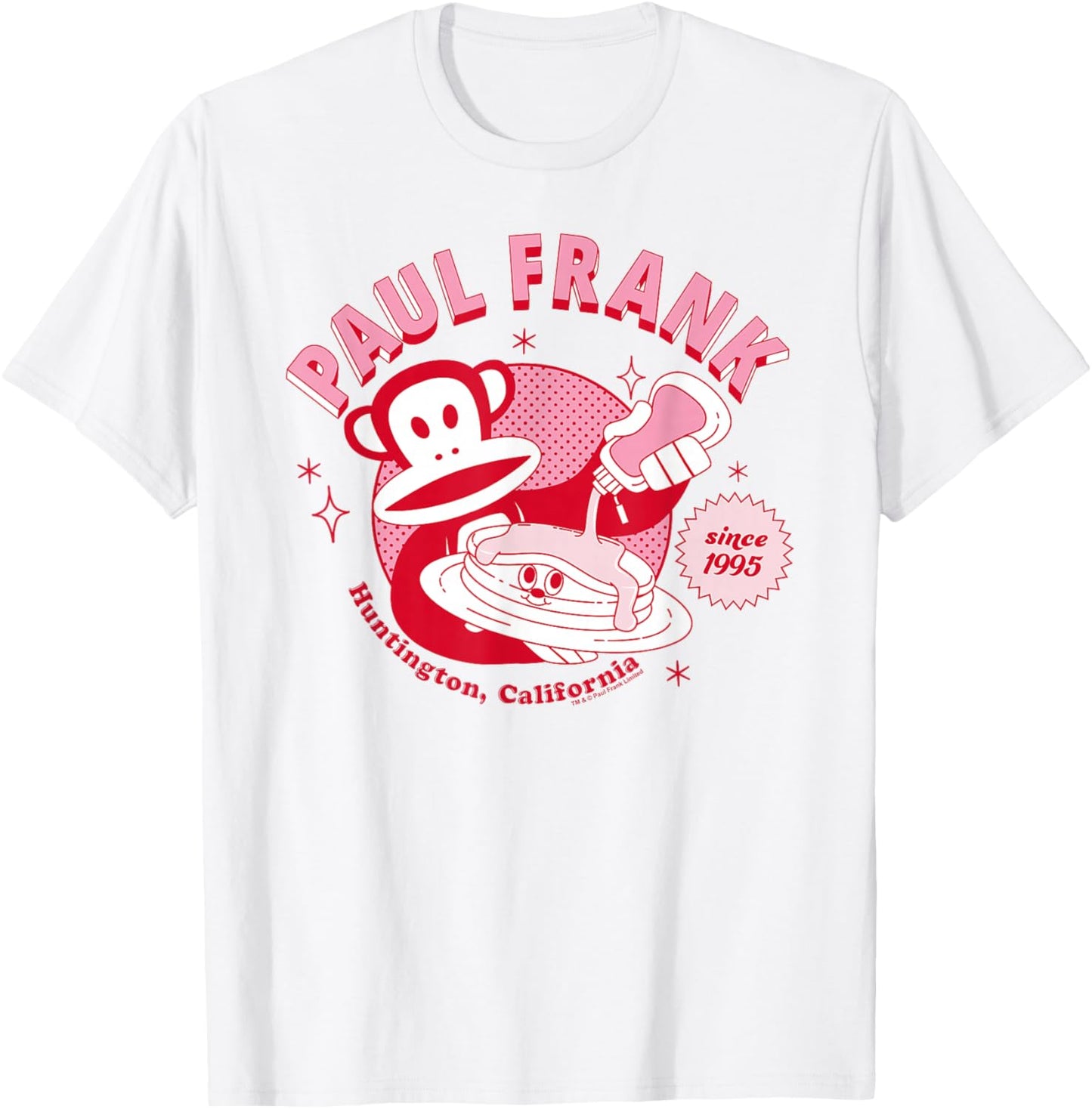 Paul Frank Breakfast Diner Pancakes Julius The Monkey T-Shirt - T-Shirt | White