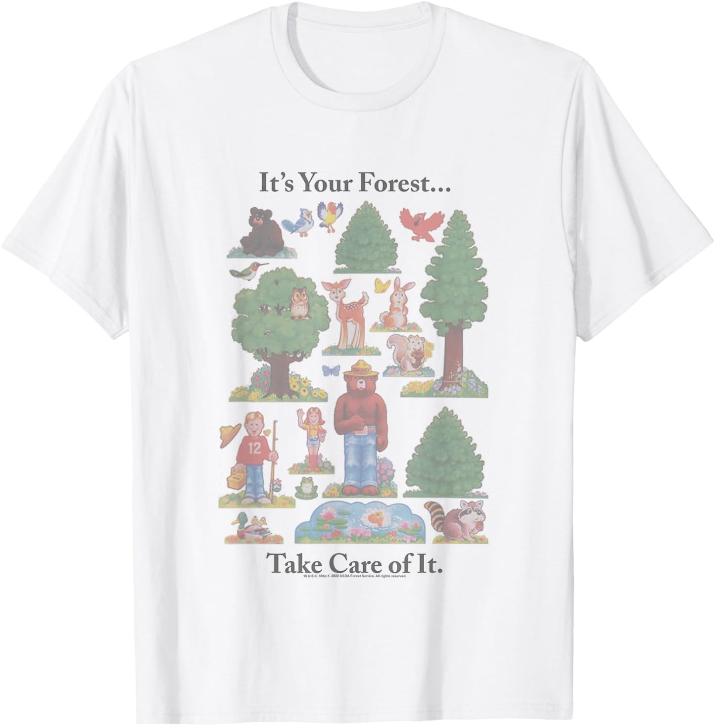 Smokey Bear It's Your Forest Take Care Of It Vintage Style T-Shirt - T-Shirt | White