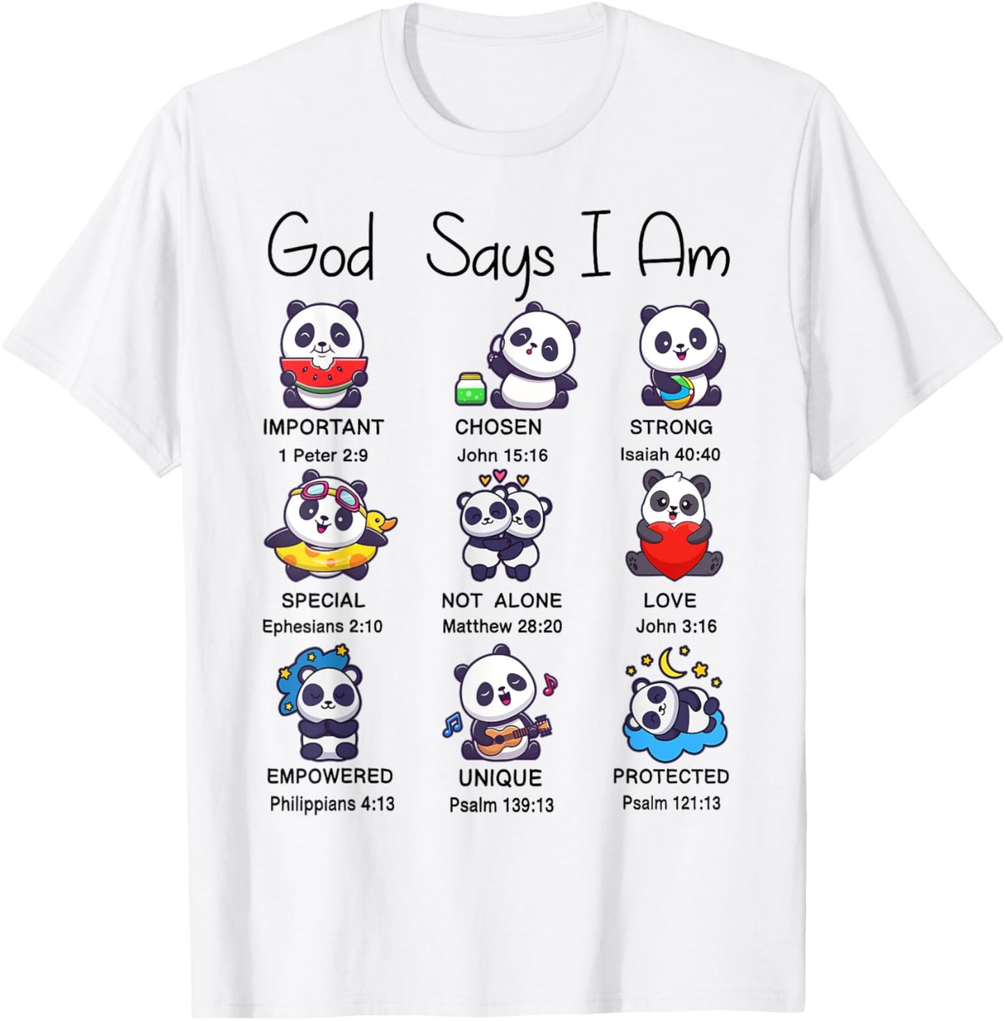 Girl God Says Am Cute Panda Christian Faith Jesus Toddler T-Shirt - T-Shirt | White