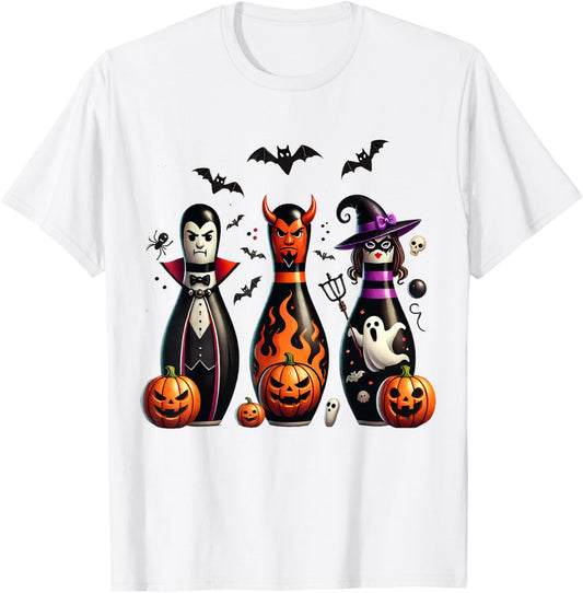 Funny Bowling Pins Halloween Spooky Costume 2 T-Shirt - T-Shirt | White