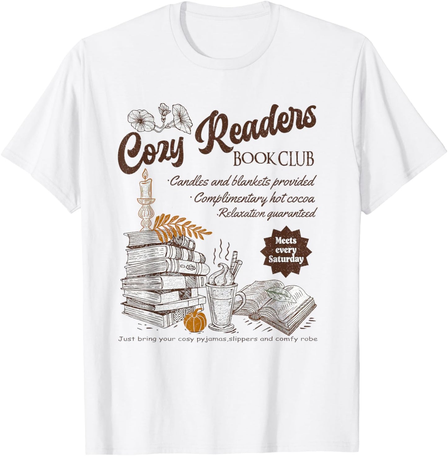 Cozy Readers Book Club Cozy Girl Book Club T-Shirt - T-Shirt | White