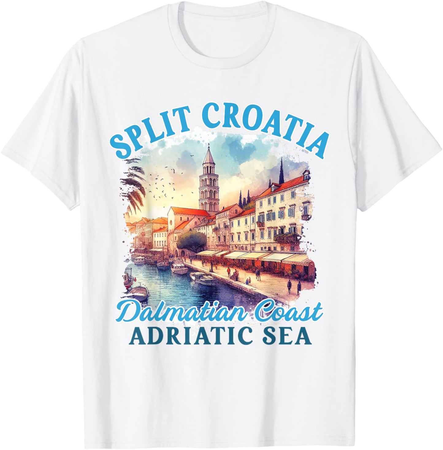 Split Traveling Croatia Trip Dalmatian Coast Adriatic Sea T-Shirt - T-Shirt | White