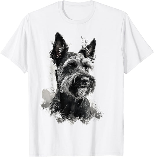 Schnauzer Dog Graphic Pet Art Schnauzer T-Shirt - T-Shirt | White