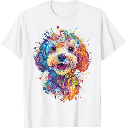 Maltipoo Dog Graphic Pet Art Mandala Maltipoo T-Shirt - T-Shirt | White