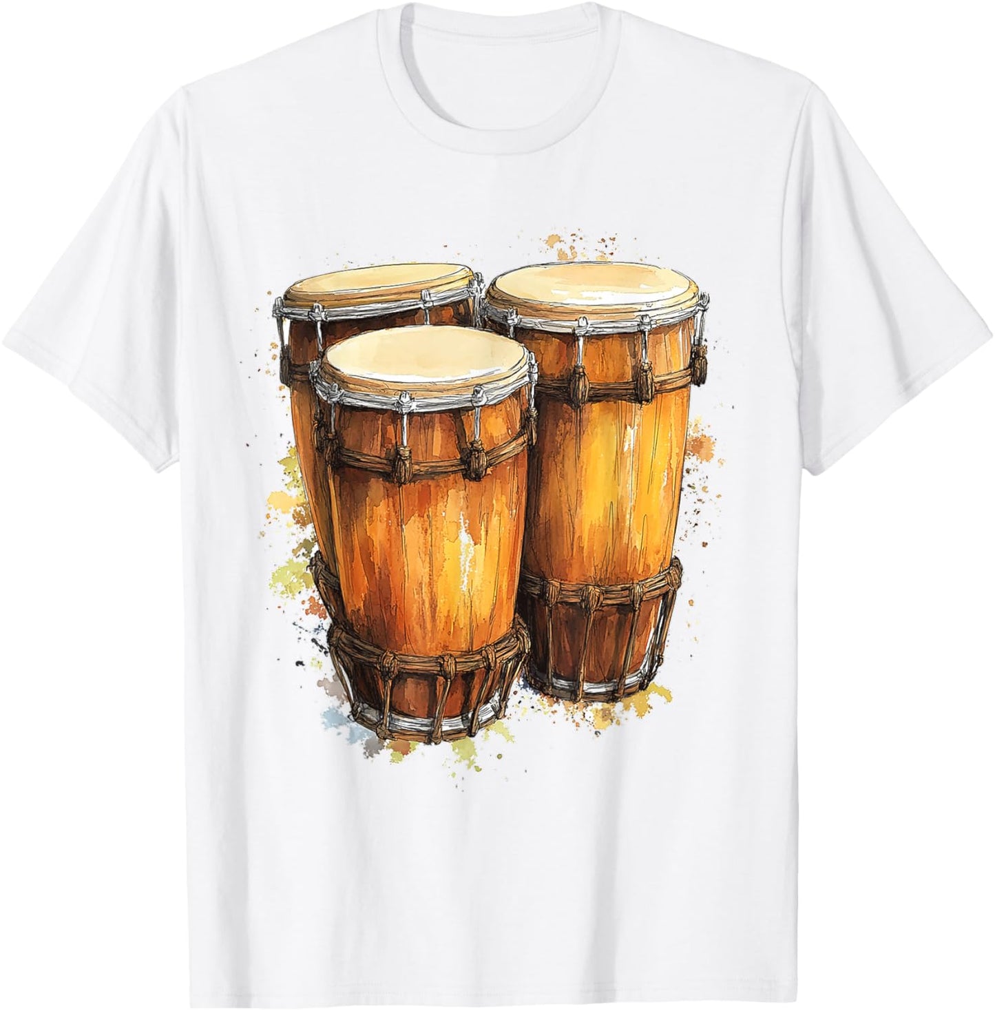 Congas Music Instrument Motif Artwork Congas T-Shirt - T-Shirt | White