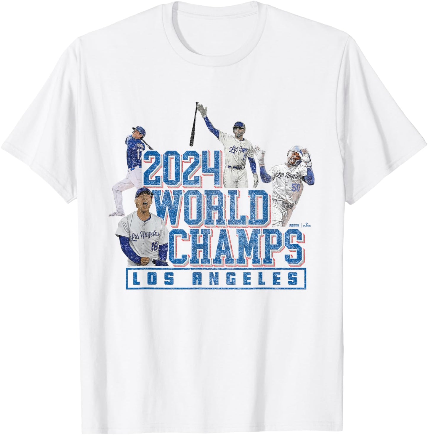 2024 World Champs – LA Team 4 Players – Los Angeles Baseball T-Shirt - T-Shirt | White