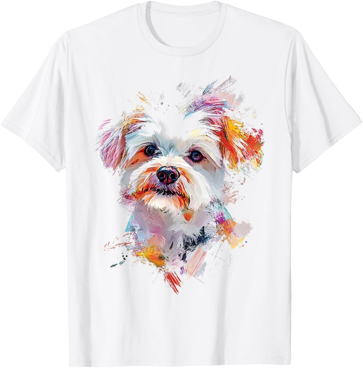 Maltese Dog Graphic Pet Artwork Maltese T-Shirt - T-Shirt | White
