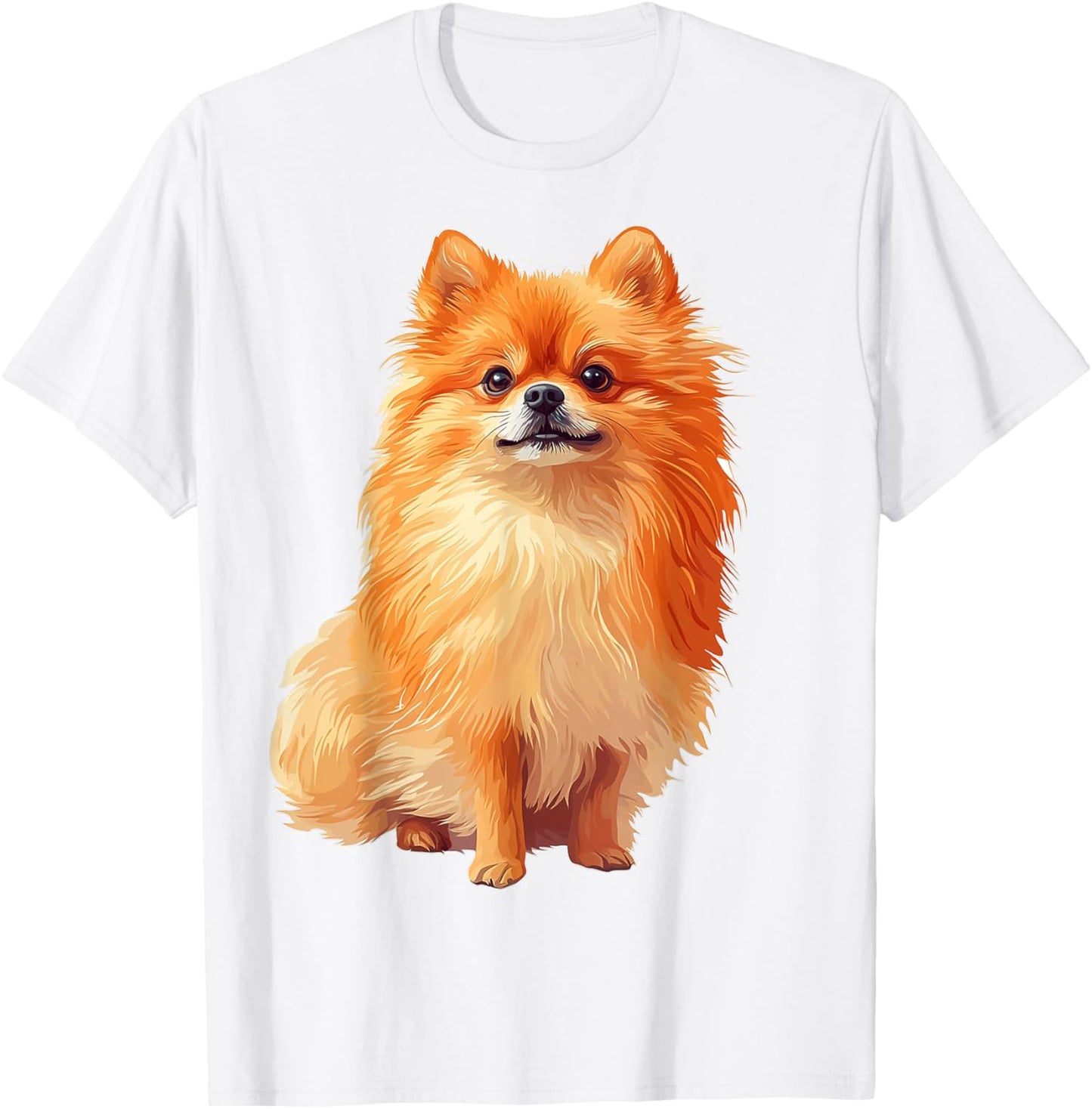 Pomeranian Dog Motif Pet Artwork Pomeranian Women Kids T-Shirt - T-Shirt | White
