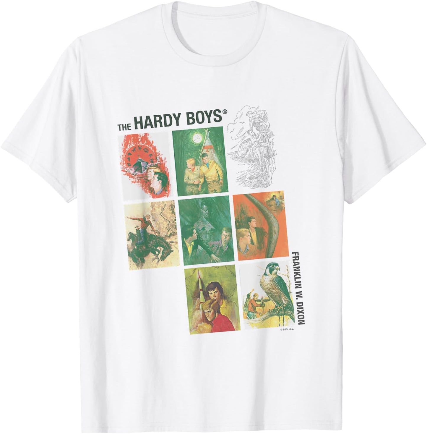 The Hardy Boys Franklin W Dixon Retro Big Chest Portraits T-Shirt - T-Shirt | White