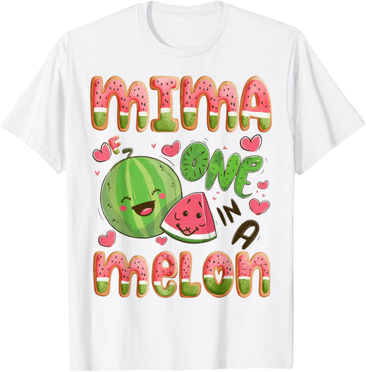Mima Of One In A Melon 1St Birthday Watermelon Bday Party T-Shirt - T-Shirt | White