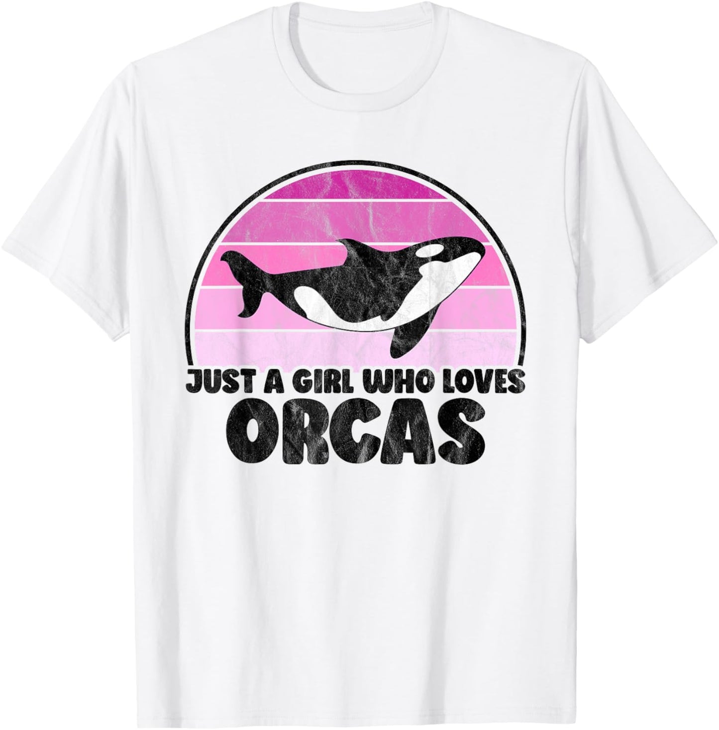 Just A Girl Who Loves Orcas - Orca Whale Retro Women T-Shirt - T-Shirt | White