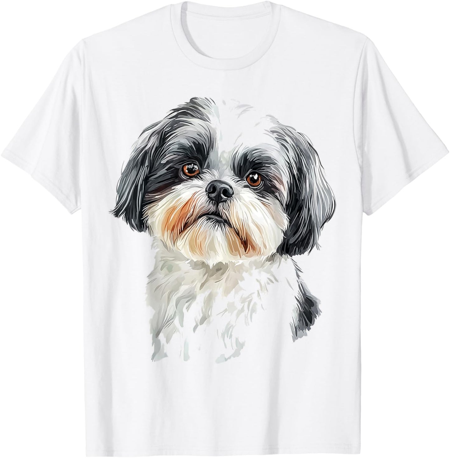 Shih Tzu Dog Motif Pet Art Shih Tzu T-Shirt - T-Shirt | White