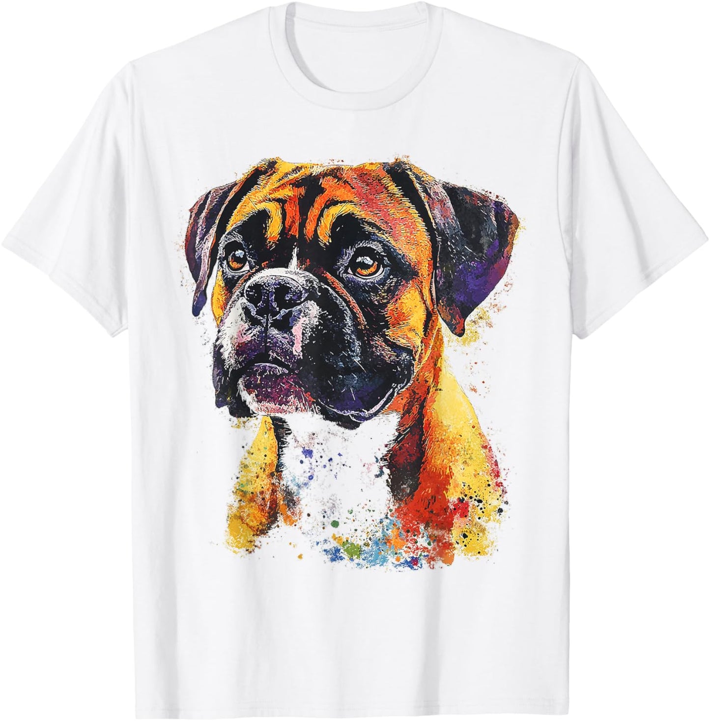 Boxer Dog Motif Pet Art Boxer Women Kids T-Shirt - T-Shirt | White