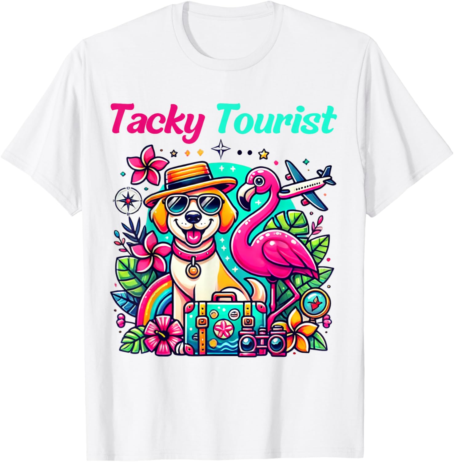Vacay Tacky Tourist Outfit Wacky Cruise Costume Idea Tacky T-Shirt - T-Shirt | White