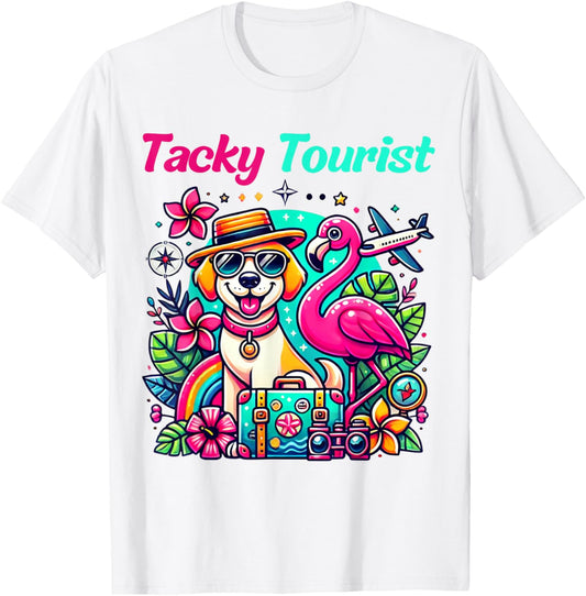 Vacay Tacky Tourist Outfit Wacky Cruise Costume Idea Tacky T-Shirt - T-Shirt | White