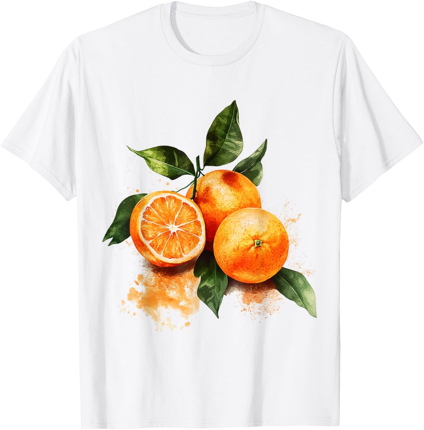 Oranges Fruit Motif Art Oranges T-Shirt - T-Shirt | White
