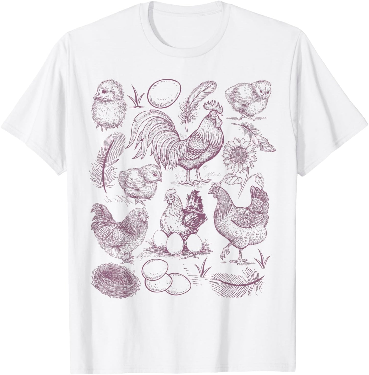 Vintage Chicken Farm Shirt Rustic Country Farm Chicken Mom T-Shirt - T-Shirt | White