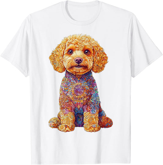 Maltipoo Dog Motif Pet Artwork Mandala Maltipoo T-Shirt - T-Shirt | White