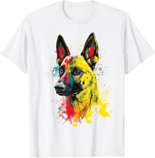 Belgian Malinois Dog Graphic Pet Art Belgian Malinois Women Kids T-Shirt - T-Shirt | White