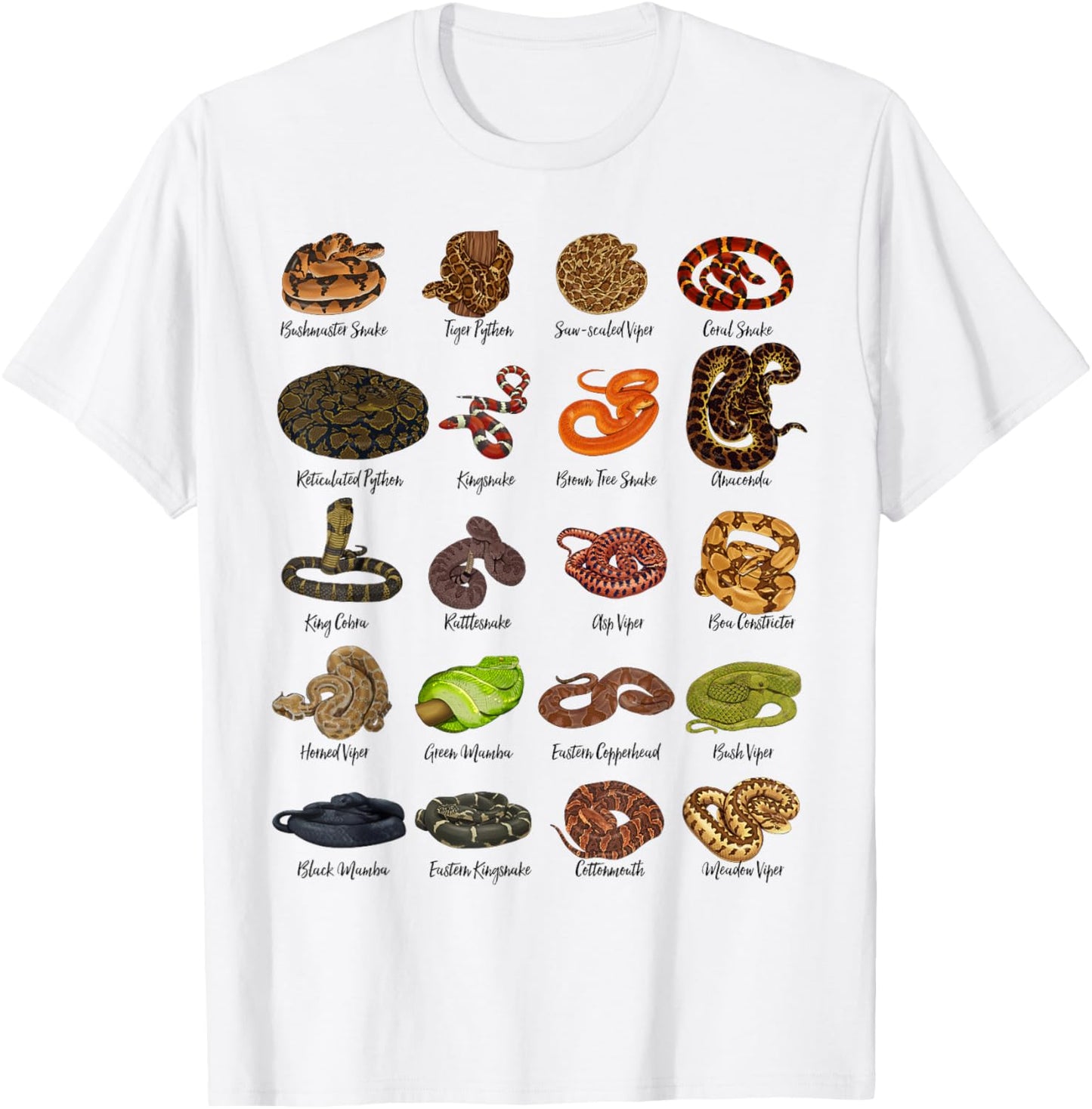 Snake drawings - many snakes T-Shirt - T-Shirt | White