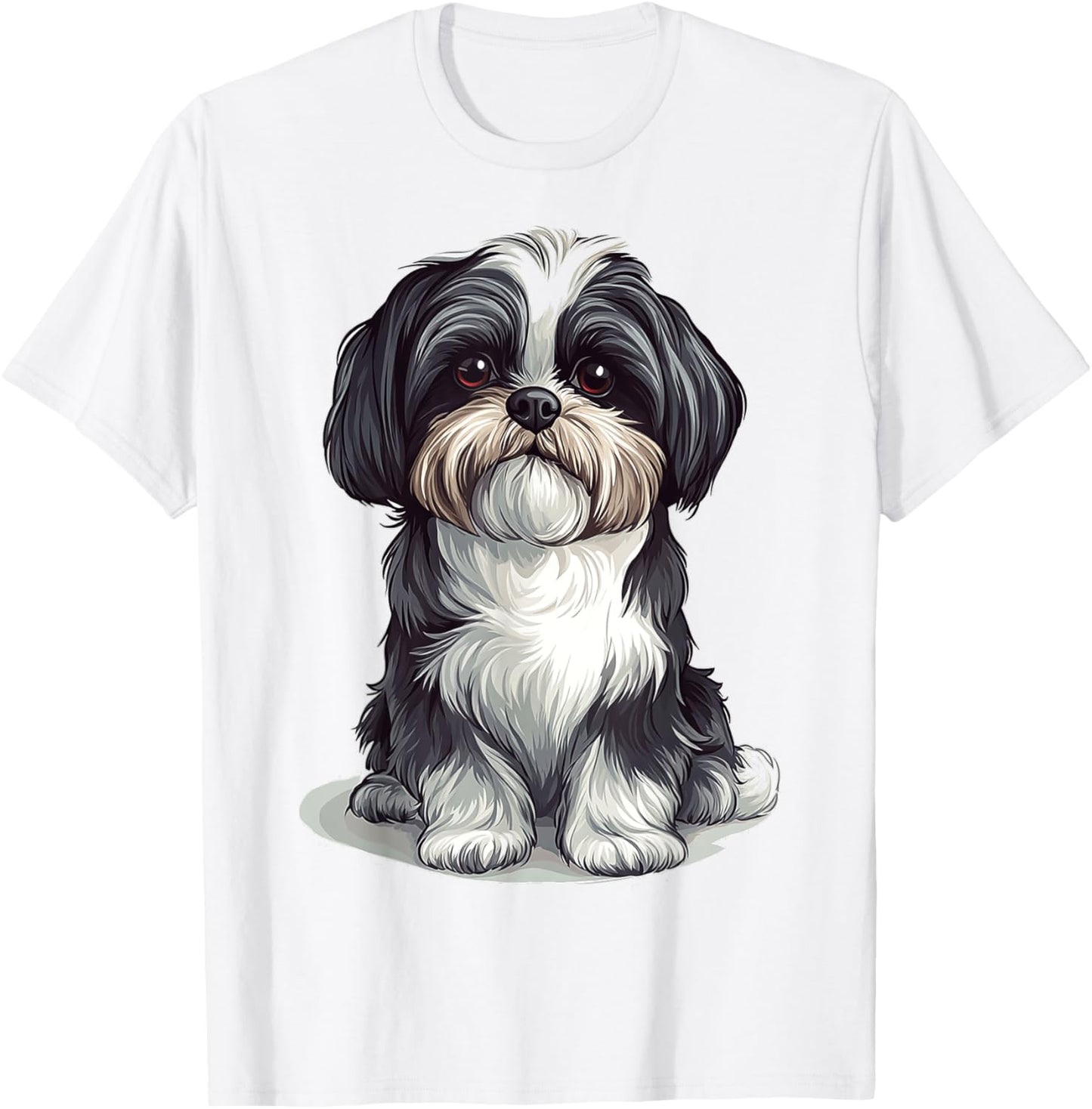 Shih Tzu Dog Motif Pet Artwork Shih Tzu Men Women Kids T-Shirt - T-Shirt | White