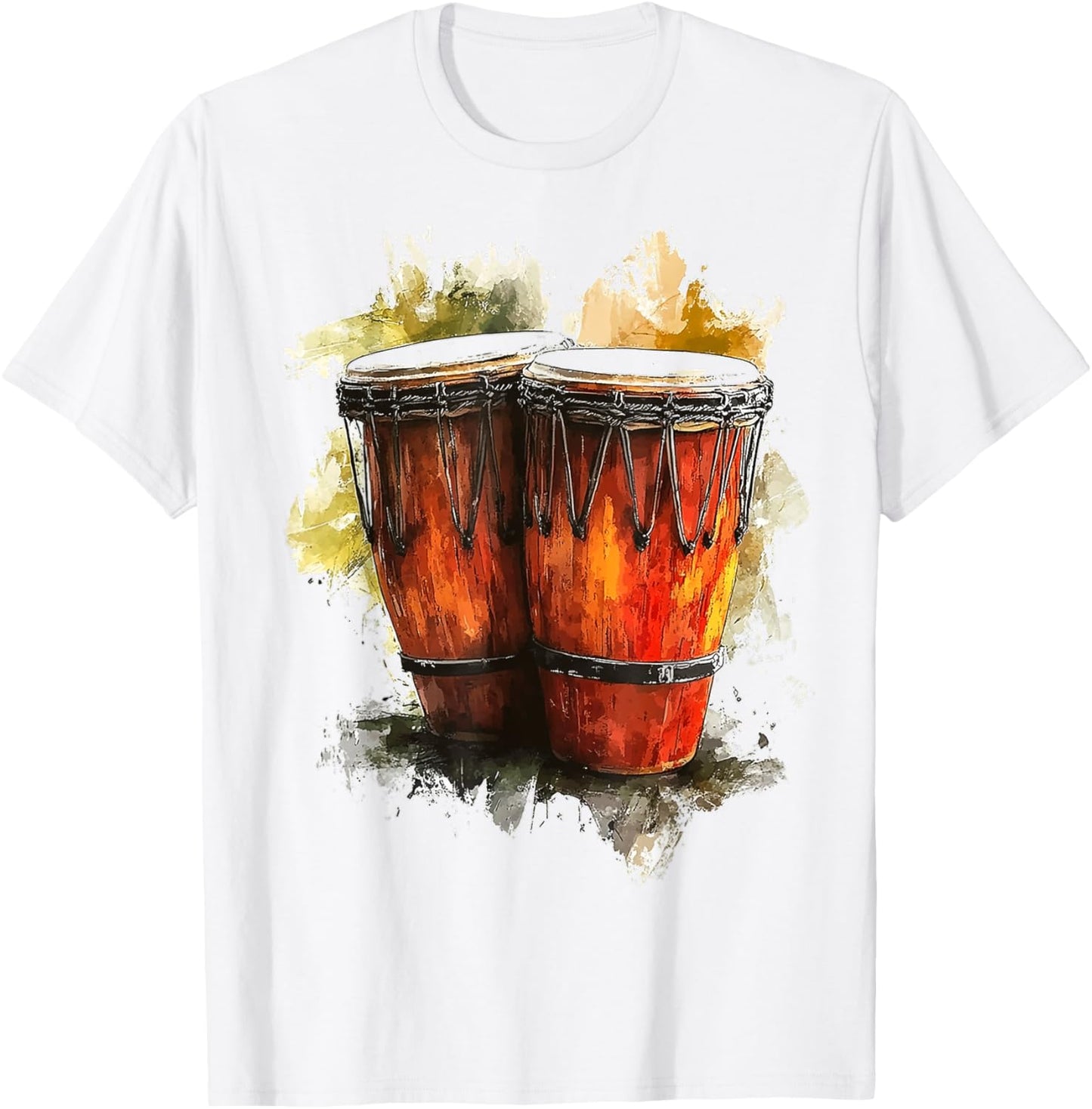 Congas Music Instrument Graphic Art Congas T-Shirt - T-Shirt | White