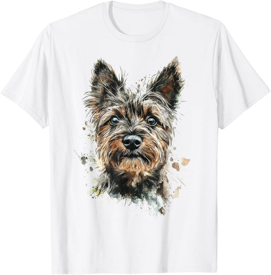Cairn Terrier Dog Motif Pet Artwork Cairn Terrier Men Women Kids T-Shirt - T-Shirt | White