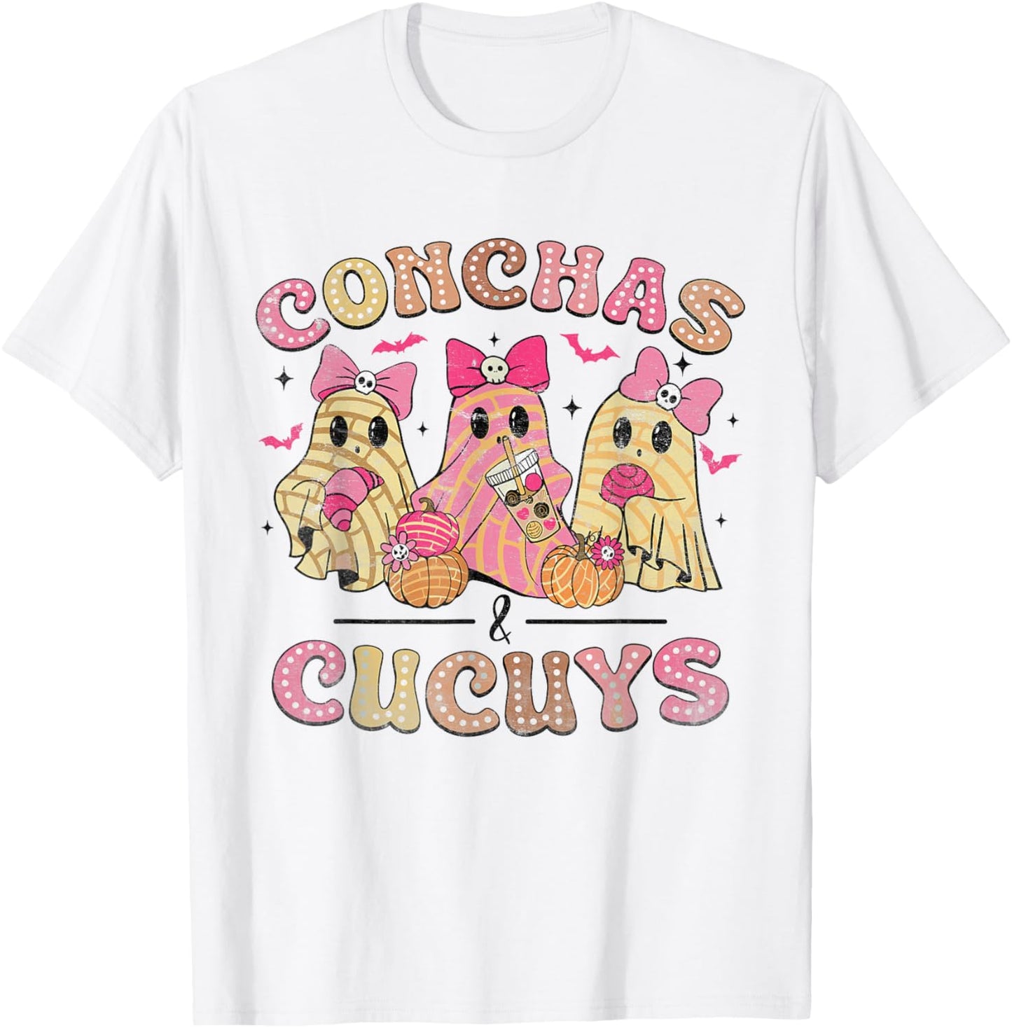 Pantasmas Conchas And Cucuys Mexican Halloween Costume T-Shirt - T-Shirt | White