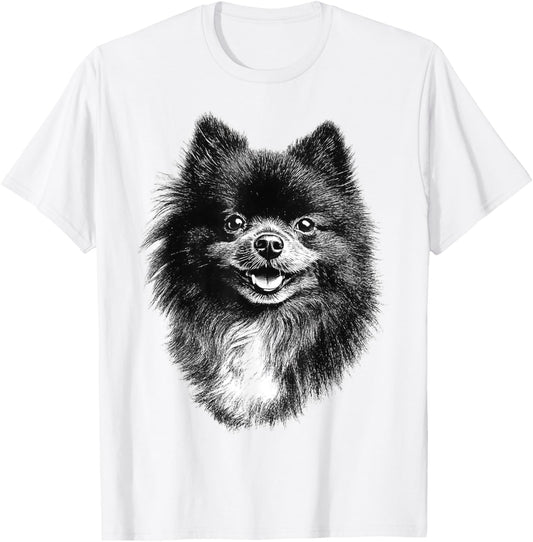 Pomeranian Dog Graphic Pet Artwork Pomeranian T-Shirt - T-Shirt | White
