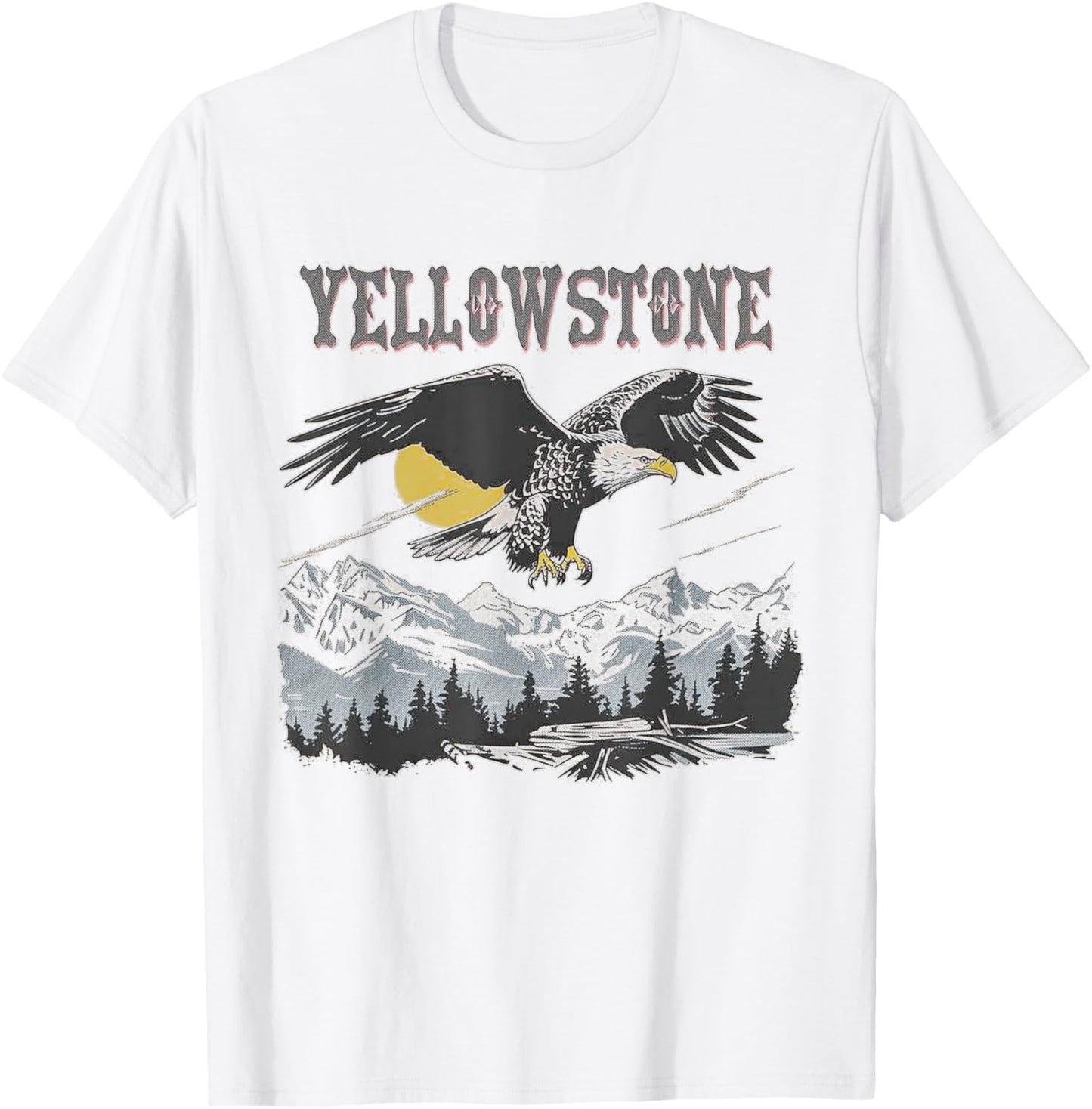 Yellowstone - US National Park Vintage Men Women Kids Retro T-Shirt - T-Shirt | White