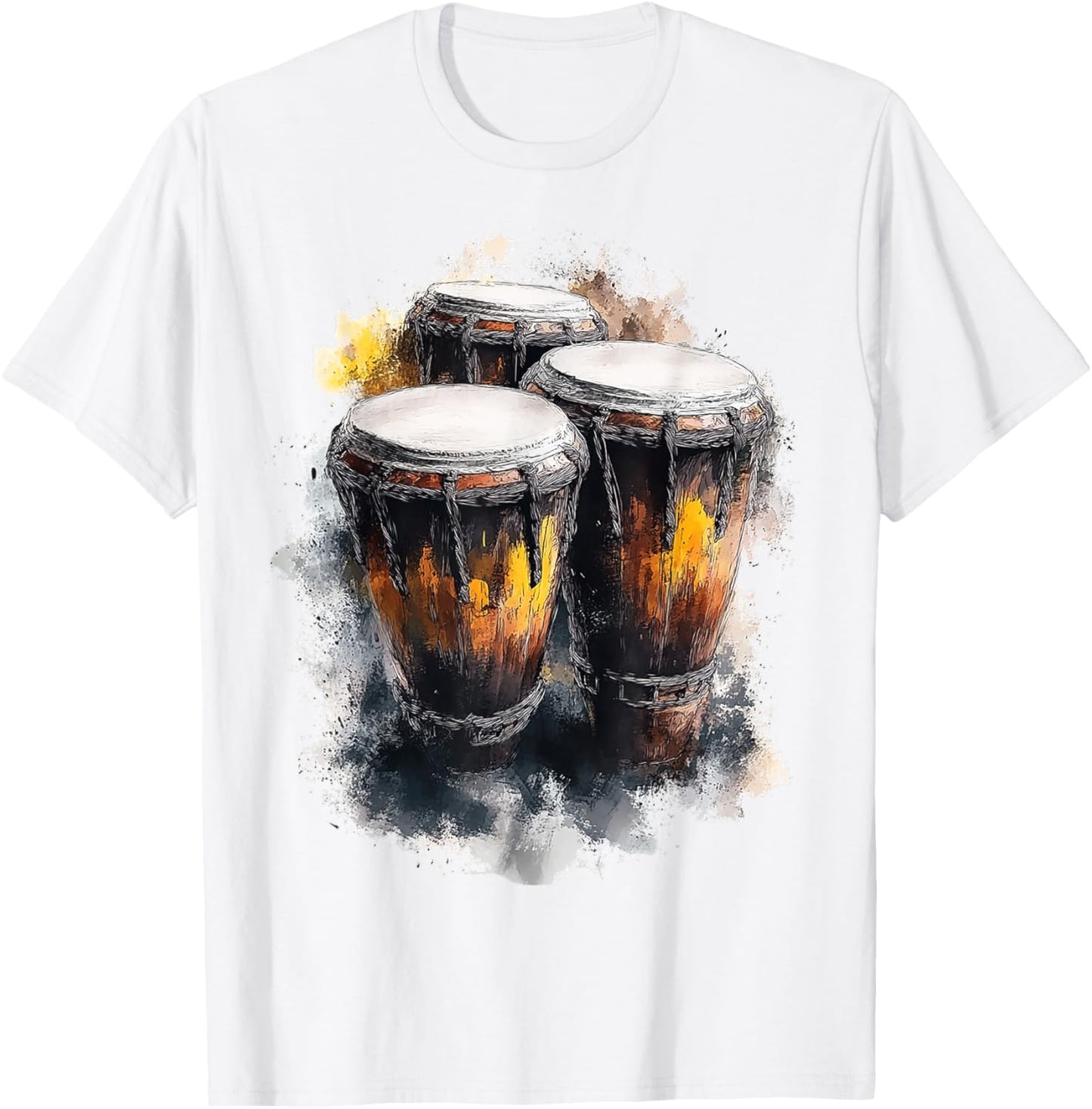 Congas Music Instrument Motif Art Congas T-Shirt - T-Shirt | White