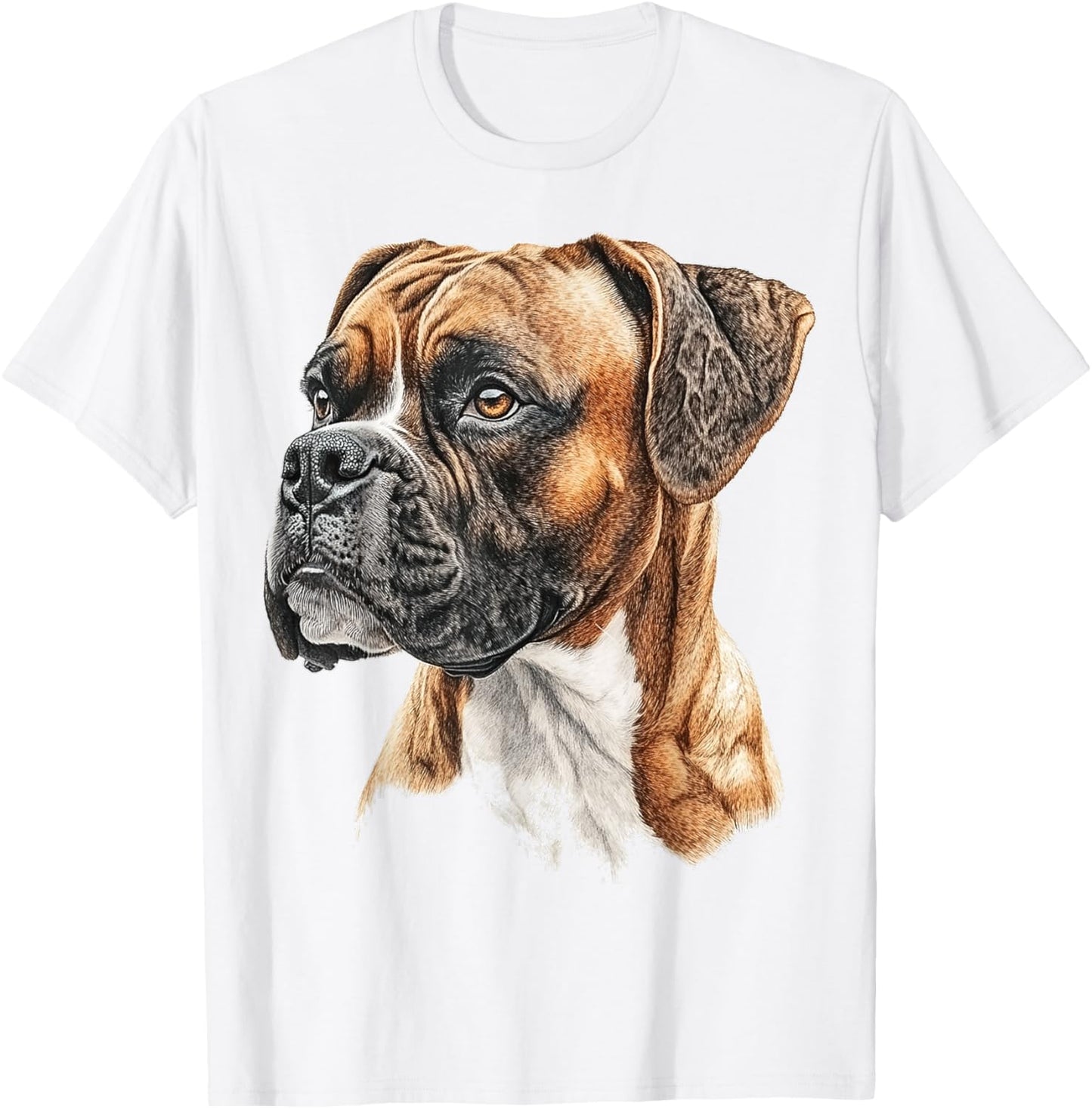 Boxer Dog Motif Pet Artwork Boxer T-Shirt - T-Shirt | White