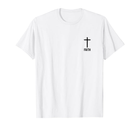 Faith Small Cross Christian Minimalist Religious for Family T-Shirt