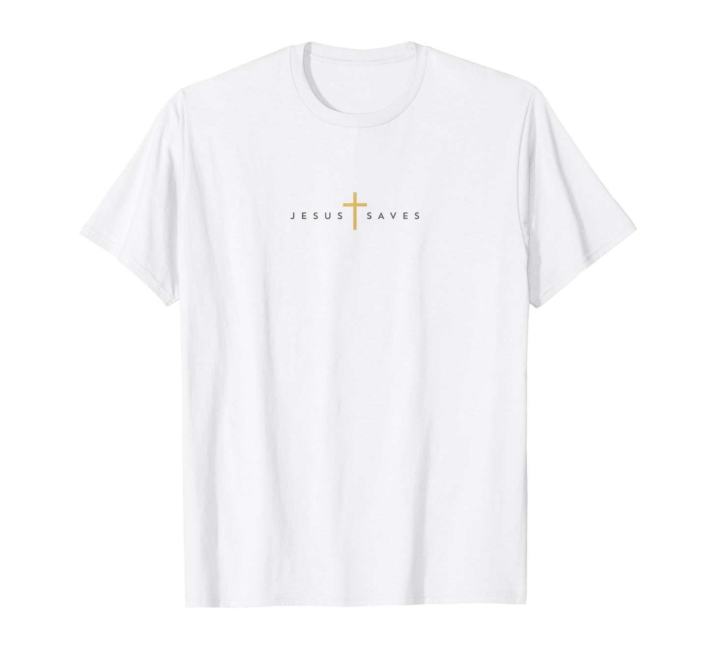 Jesus Saves Cross Gold Thin Christian Jesus White 33andme T-Shirt