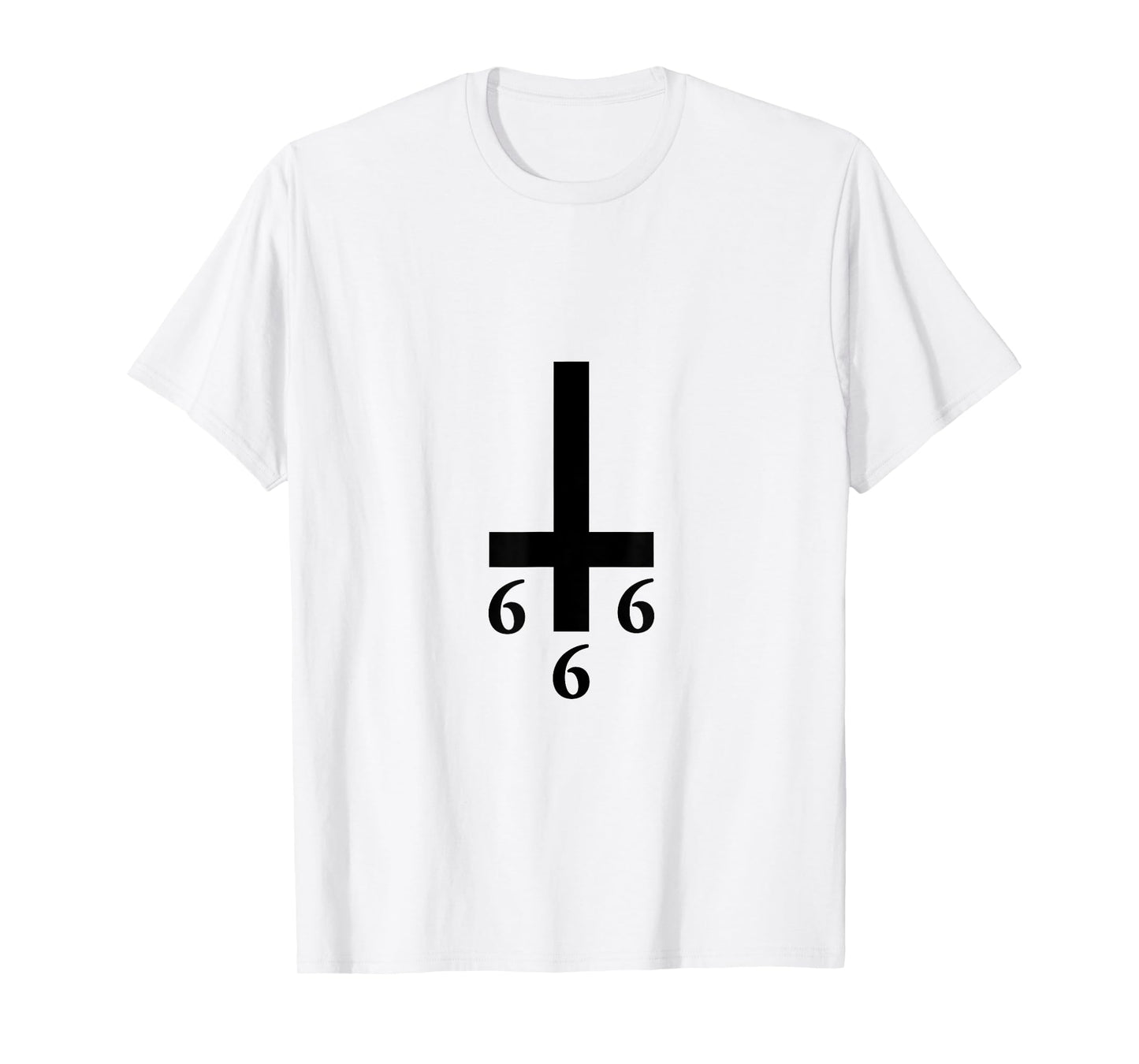 Inverted Cross 666 Upside Down Satan Antichrist Atheist T-Shirt