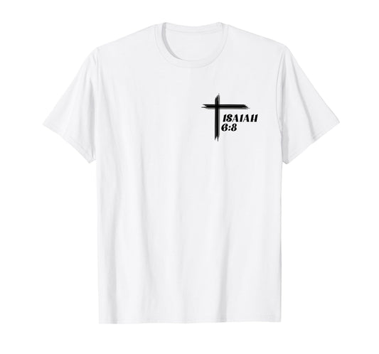 Christian Cross Print Here am I Send me on Front and Back T-Shirt